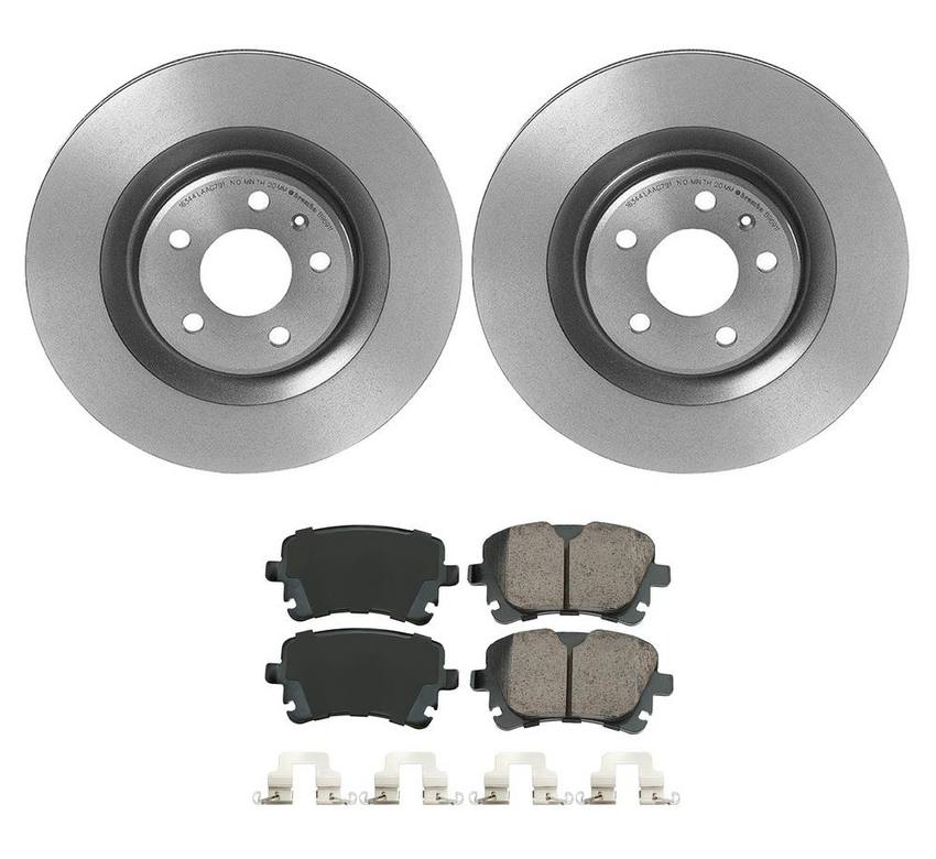 Audi Disc Brake Pad and Rotor Kit - Rear (330mm) (Ceramic) (EURO) 8W0615601E - Akebono Euro Ultra-Premium 4122304KIT